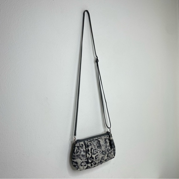 BRIGHTON Cosmo Cat Crossbody Clutch Leopard Print Black Grey Removable Strap - Picture 14 of 15